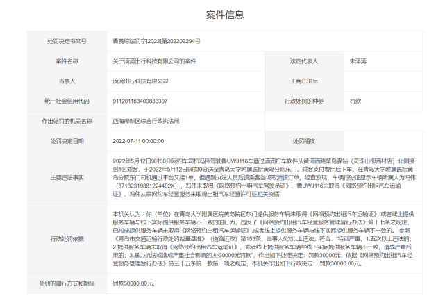 司机无证运营，罚滴滴公司！